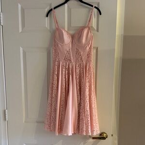 Guess Elegant Pink Lace Ballerina Dancer Dress